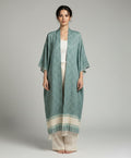 Pashmina Kimono Abaya Kimono – Sage Geometric Weave
